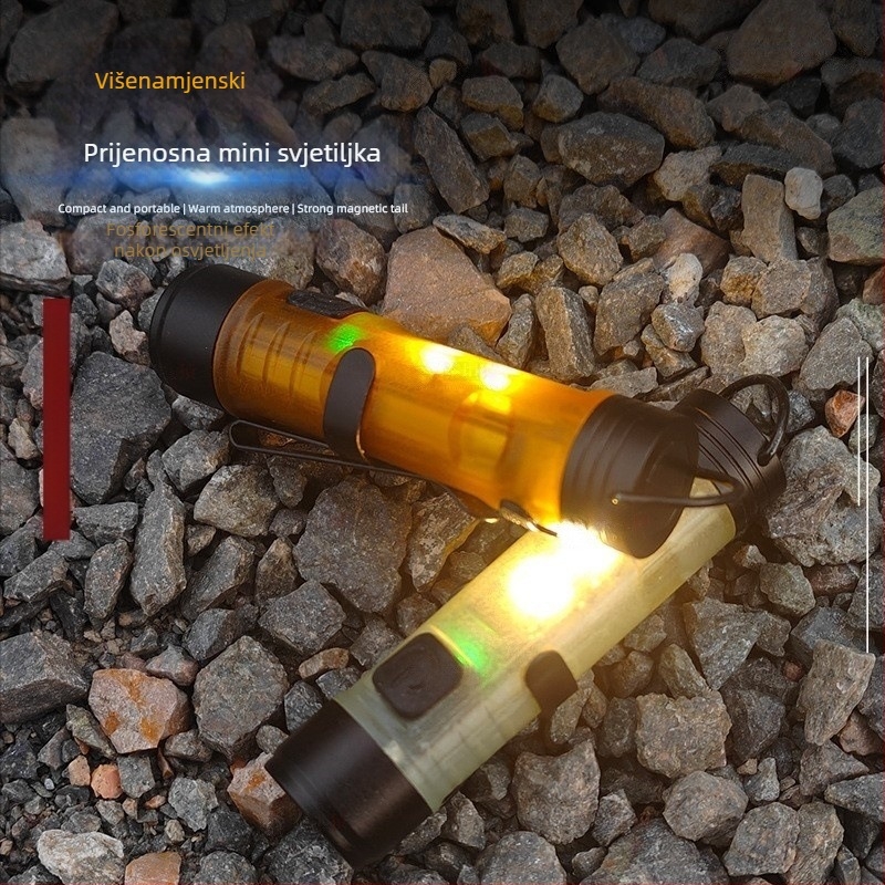 Mini LED svjetiljka za ključeve – višenamjenska, USB punjiva, 10W, 200mAh, 100–240 lm