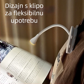 Punoprijenosna lampica za čitanje s klipom na stol, 3W, ugrađena litijska baterija, PVC sjenilo, gumbni prekidač