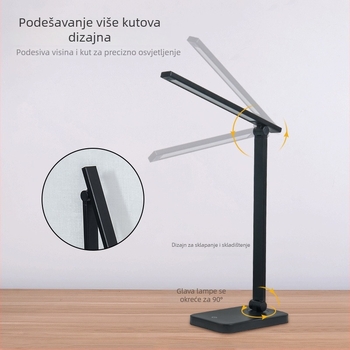 LED sklopna stolna lampa s zaštitom vida, USB punjenje, dodirno podešavanje jačine, studijska lampica, metalna sjenila, CE potvrda, pametno upravljanje