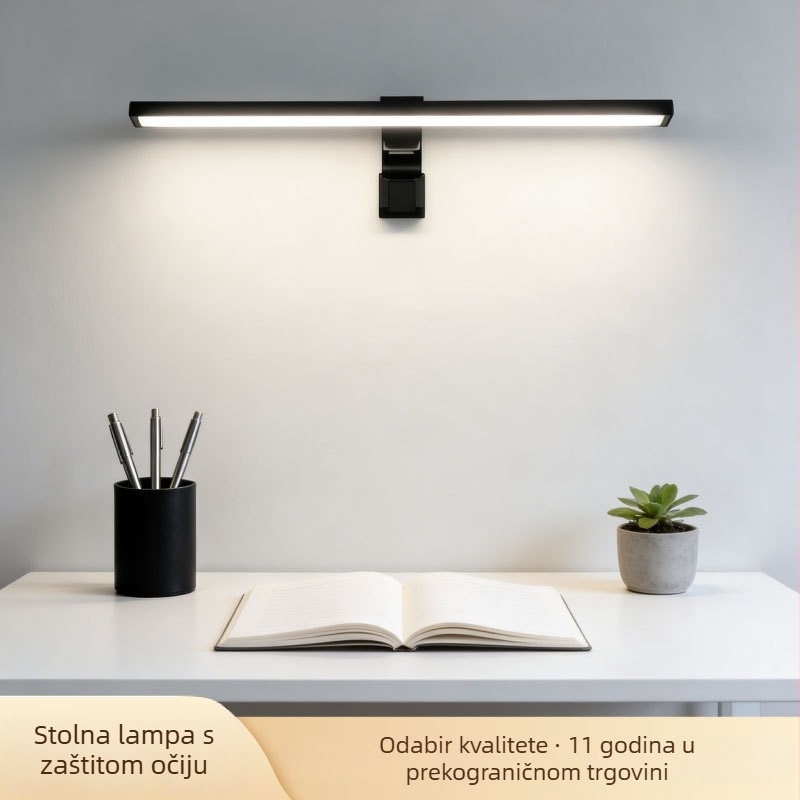 LED zidna lampa za učenje – zaštita očiju, USB napajanje, 5W, 5V, dodirni prekidač, plastično sjenilo, jednostavan moderni stil