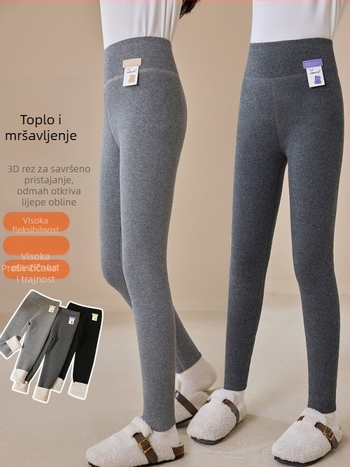 Djevojčice legice za jesen/zimu, debeli, visokim strukom, duljina 3/4, 80% poliester