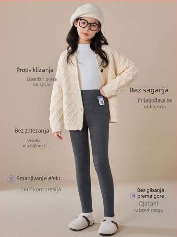 Djevojčice legice za jesen/zimu, debeli, visokim strukom, duljina 3/4, 80% poliester