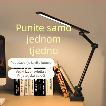 LED stolna lampica s klipom, sklopivi dugi vrat, zaštita očiju, USB napajanje