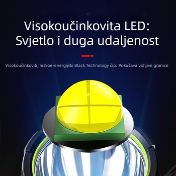Prijenosna LED svjetiljka 10W, baterija 1800mAh, 360° rotirajuća glava, ručni pogon, domet do 500 m