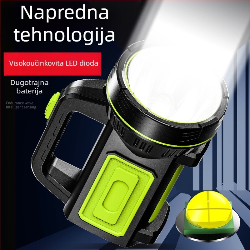Prijenosna LED svjetiljka 10W, baterija 1800mAh, 360° rotirajuća glava, ručni pogon, domet do 500 m