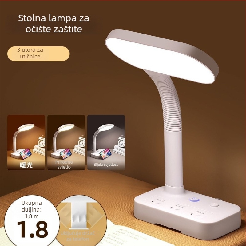 Stolna lampa s USB napajanjem, zaštita očiju, glasovno upravljanje, 220 V, CRI ≥95