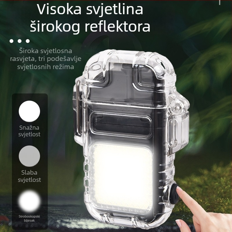 Višenamjenska LED svjetiljka s ark zapaljivačem — punjiva LED ključeva svjetiljka, prijenosno radno svjetlo, 2W, 150 mAh polimer baterija