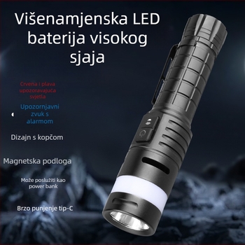 LED svjetiljka od aluminijske legure, 10W, 2500mAh, punjiva, Power Bank funkcija