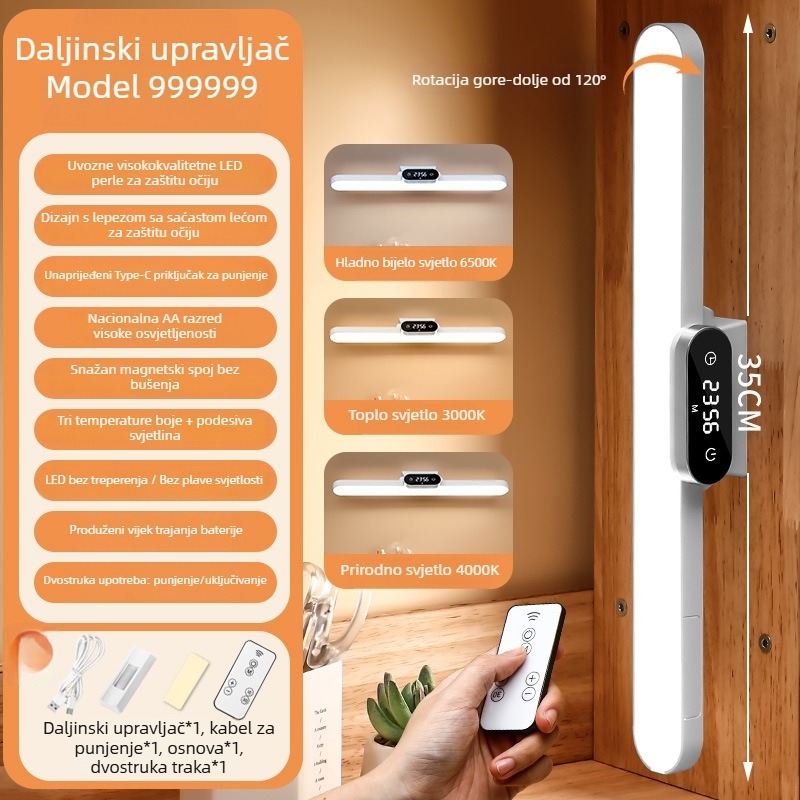 LED stolna lampa s zaslonom, energetska učinkovitost, dodirno upravljanje, ugrađena baterija, 5W