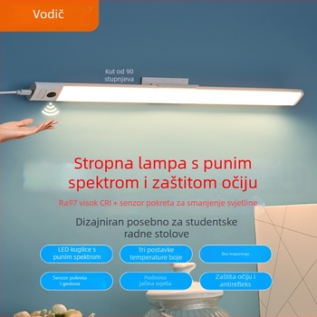 Zidna LED svjetiljka s punim spektrom, USB napajanje, zaštita očiju, prekidač senzora za skeniranje rukom, samoljepljiva za učenje i dom (CRI ≥95; USB napajanje; inteligentna kontrola; senzor skeniranja; samoljepljiva)
