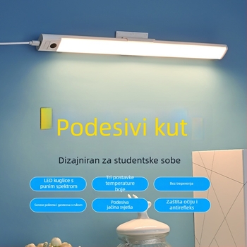 Zidna LED svjetiljka s punim spektrom, USB napajanje, zaštita očiju, prekidač senzora za skeniranje rukom, samoljepljiva za učenje i dom (CRI ≥95; USB napajanje; inteligentna kontrola; senzor skeniranja; samoljepljiva)