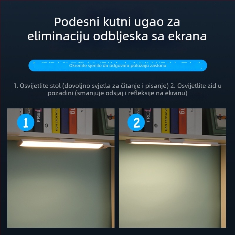 Zidna LED svjetiljka s punim spektrom, USB napajanje, zaštita očiju, prekidač senzora za skeniranje rukom, samoljepljiva za učenje i dom (CRI ≥95; USB napajanje; inteligentna kontrola; senzor skeniranja; samoljepljiva)