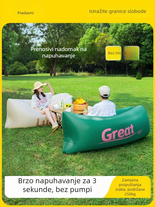 Naduvavajuća vanjska sofa s funkcijom naginjanja i spavanja, kapacitet 1-2 osobe, Oxford platno, ručna pumpa — Primitive ancients