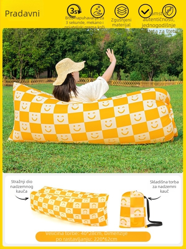 Naduvavajuća vanjska sofa s funkcijom naginjanja i spavanja, kapacitet 1-2 osobe, Oxford platno, ručna pumpa — Primitive ancients