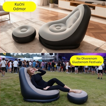 Naduvani fotelj s PVC flockom, model Y-5056, stil sekcijski kauč, težina 2,11 kg