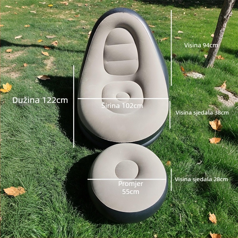 Naduvani fotelj s PVC flockom, model Y-5056, stil sekcijski kauč, težina 2,11 kg