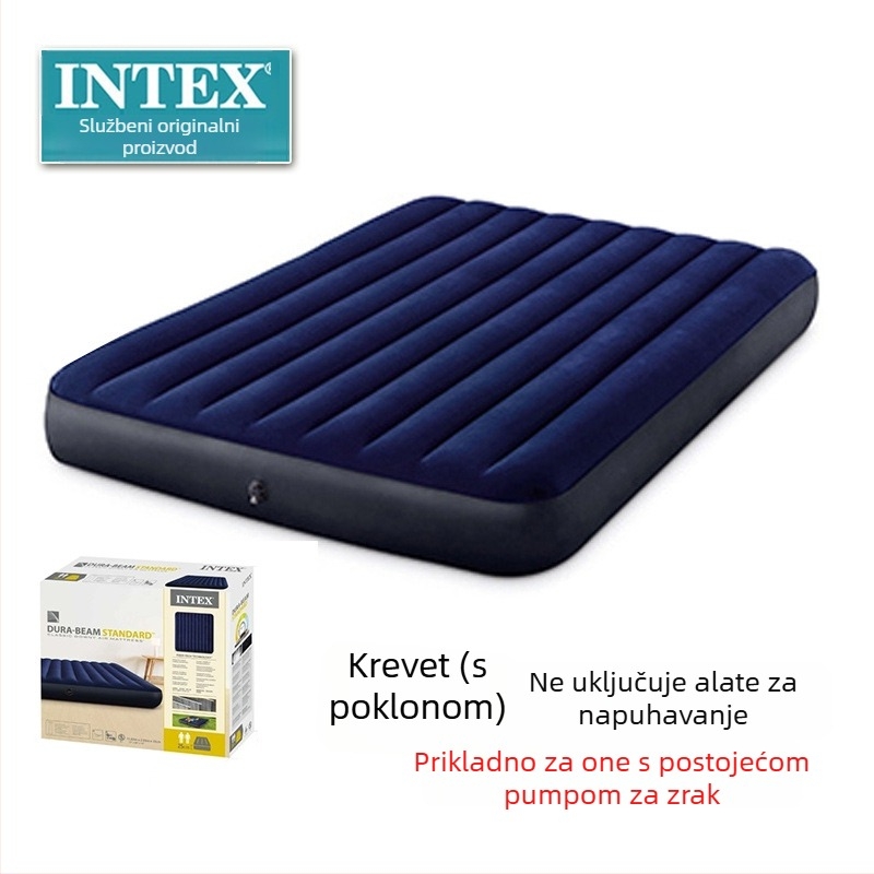 Naduvljivi kamp ležaj za jednu osobu, debeli dizajn, flokirana površina, težina 5,2 kg, nosivost 300 kg
