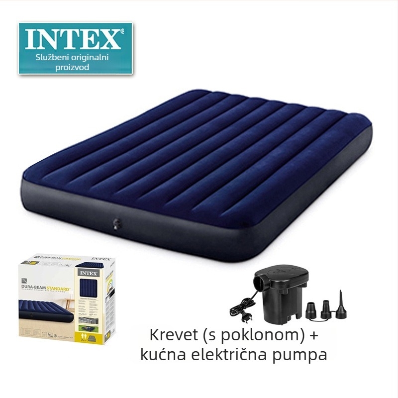 Naduvljivi kamp ležaj za jednu osobu, debeli dizajn, flokirana površina, težina 5,2 kg, nosivost 300 kg