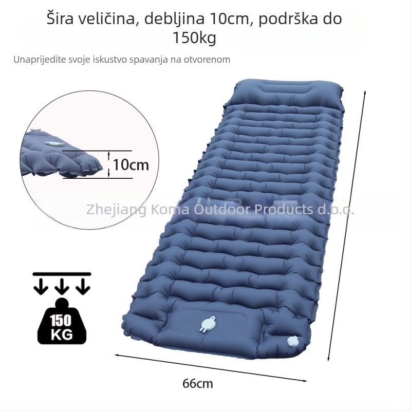 Vanjska ultra-lagana nafukiva prostirka za kampiranje, 40D najlon TPU, za jednu osobu, 700 g, ručna pumpa