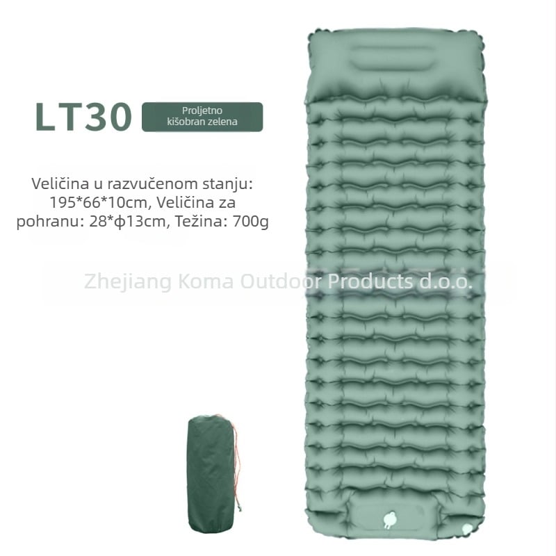 Vanjska ultra-lagana nafukiva prostirka za kampiranje, 40D najlon TPU, za jednu osobu, 700 g, ručna pumpa
