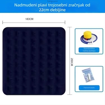 Sklopiva napuhljiva postelja s plišastom površinom