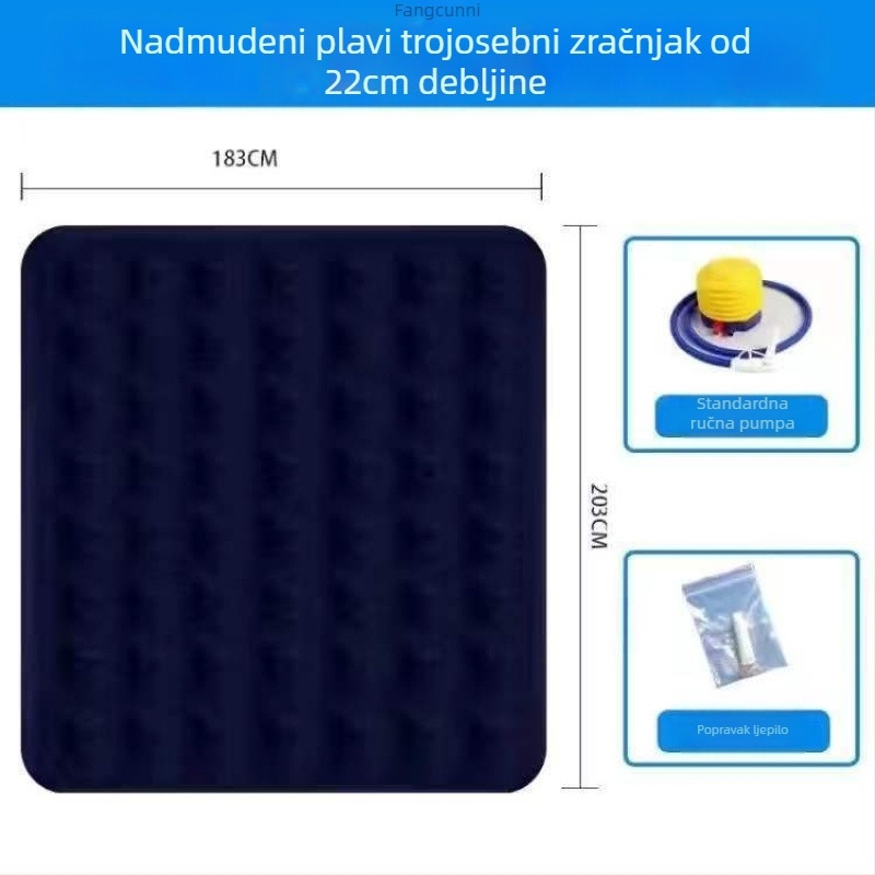 Sklopiva napuhljiva postelja s plišastom površinom