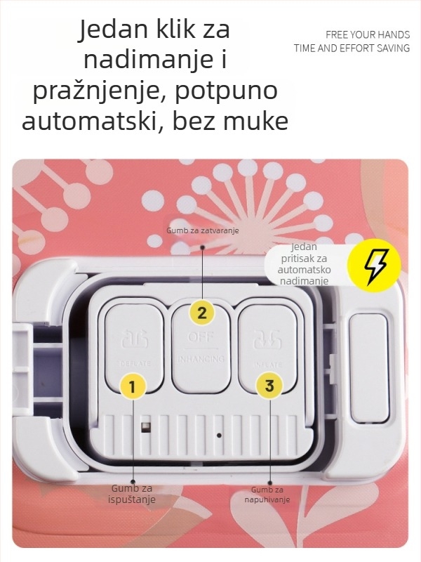 Naduvljiva posteljina za kampiranje s plišastom površinom, ugrađena električna pumpa, nosivost 300 kg