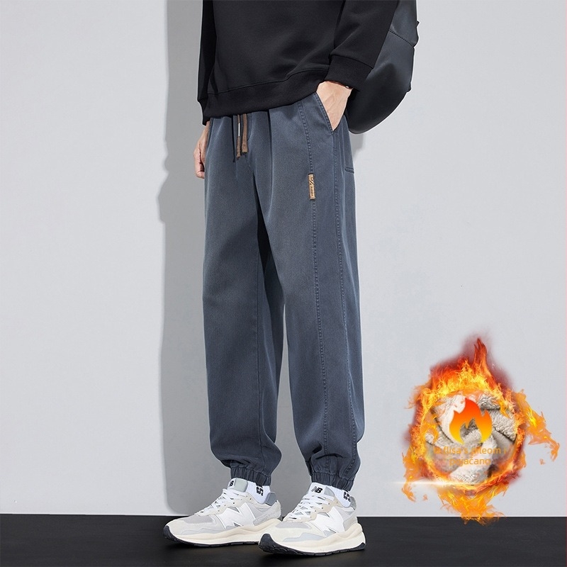 Muške casual hlače s ravnim krojem, Capri duljina, srednji obim struka, zatvarač sprijeda, Tencel tkanina