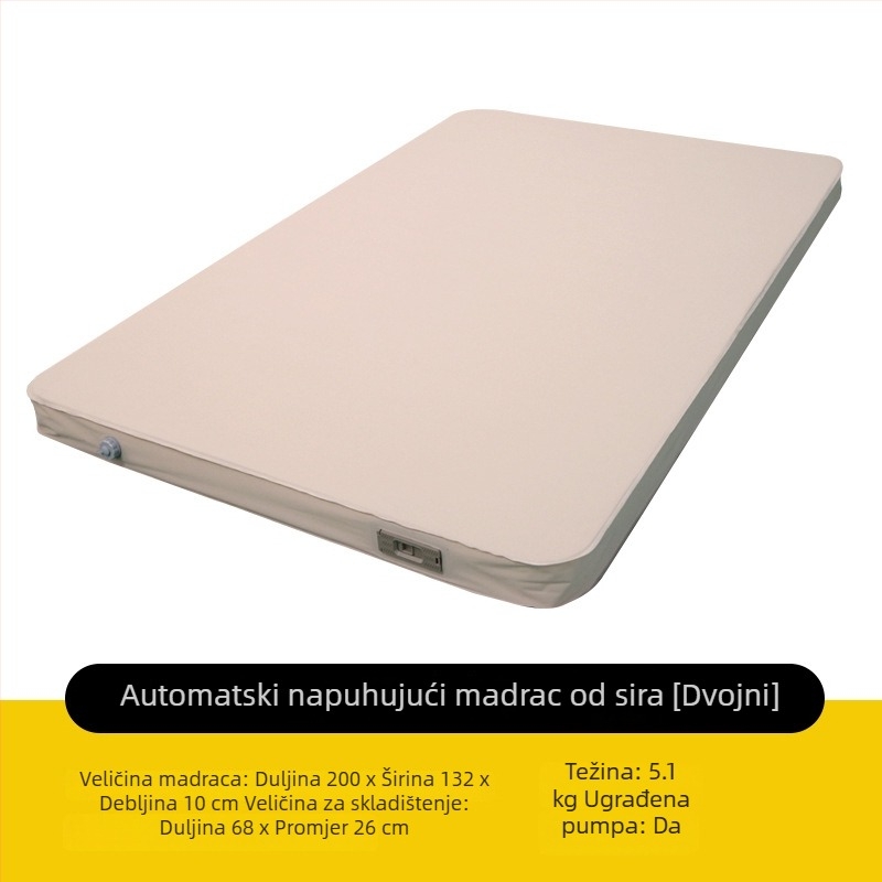 Kamping madrac, debeo, s automatskim naduvavanjem, za 1–2 osobe, težina 4 kg, 30D pletena tkanina