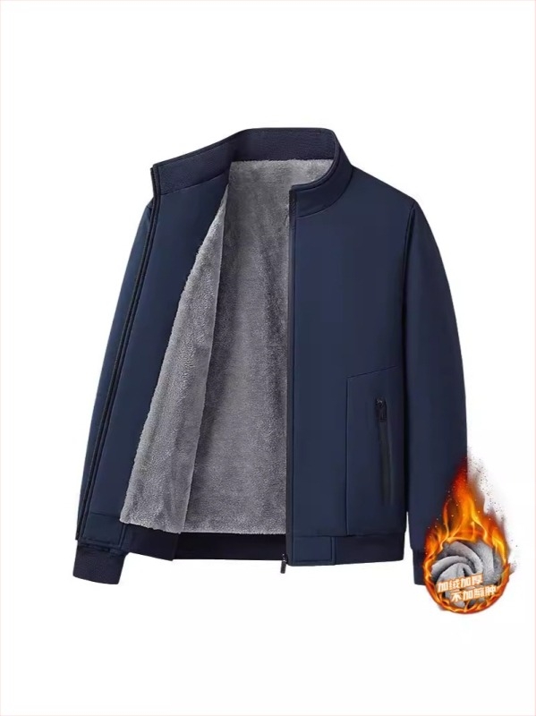 Muški zimski pamučni kaput sa zatvaračem (zip), prilagođen kroj, punjenje od pamuka, podstava od poliestera, poliesterska tkanina