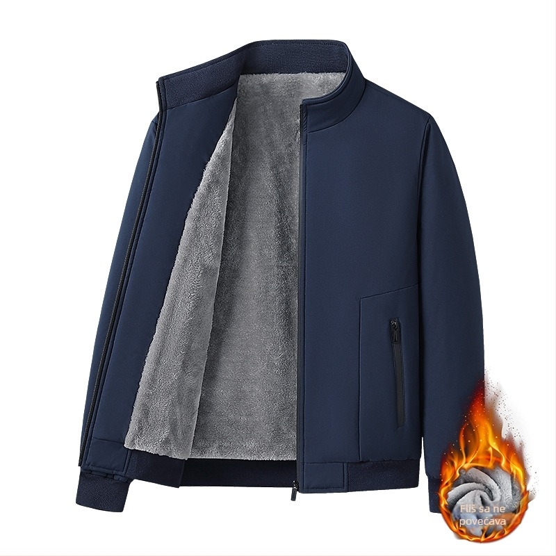 Muški zimski pamučni kaput sa zatvaračem (zip), prilagođen kroj, punjenje od pamuka, podstava od poliestera, poliesterska tkanina