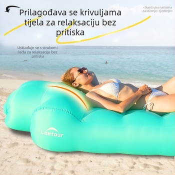 Naduvani kauč-ležaj za vanjsku uporabu, prijenosni, brzo napuhavanje, poliester površina