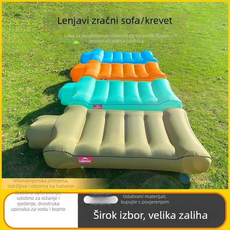 Naduvani kauč-ležaj za vanjsku uporabu, prijenosni, brzo napuhavanje, poliester površina
