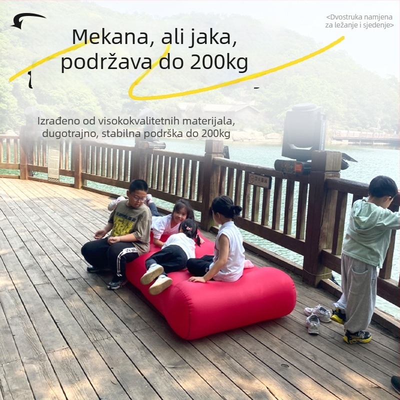 Naduvani kauč-ležaj za vanjsku uporabu, prijenosni, brzo napuhavanje, poliester površina