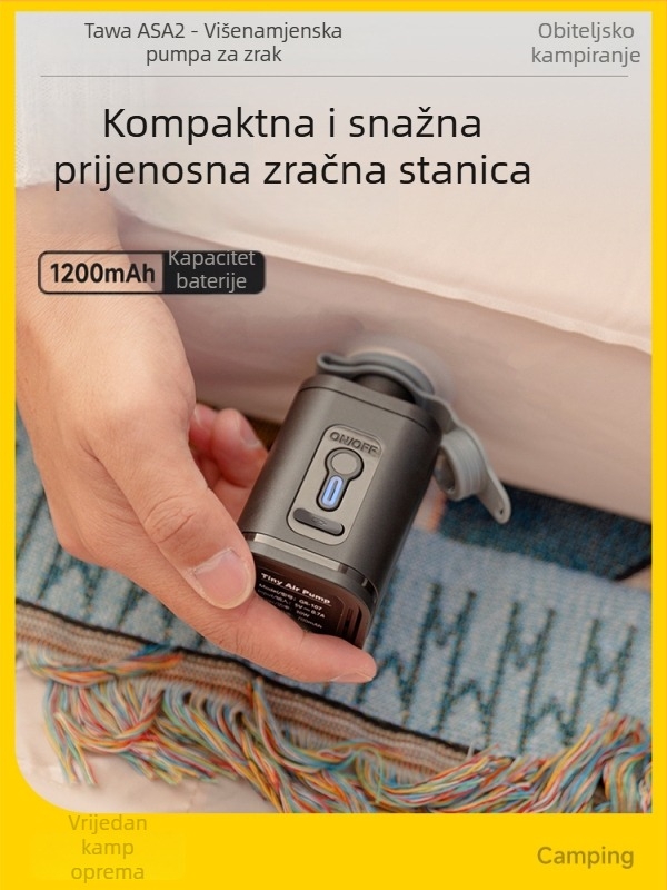 Naduvljivo ležište s električnom pumpom za kampiranje na otvorenom, površina od kompozitne tkanine, nafukljivi kauč i madrac