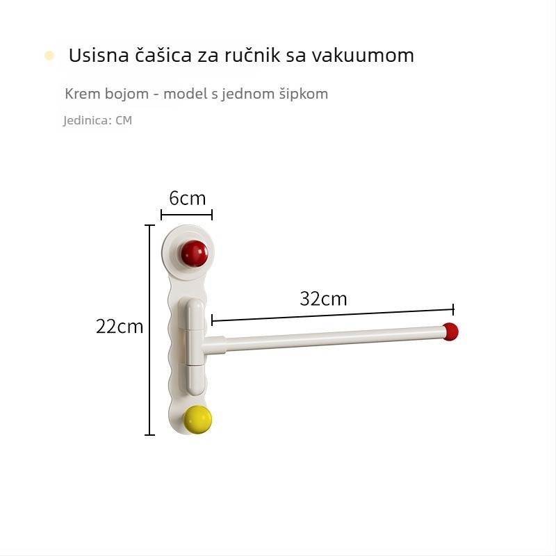 Nerđajući čelik rotirajući nosač za ručnike, zidni, bez bušenja