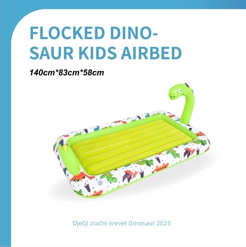 JILONG nafukljivo dječje ležište, povećano, prijenosno i sklopivo, s flokiranom površinom