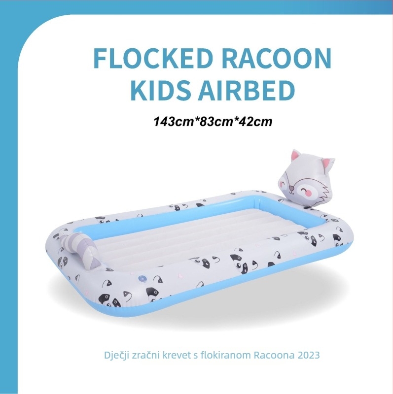 JILONG nafukljivo dječje ležište, povećano, prijenosno i sklopivo, s flokiranom površinom