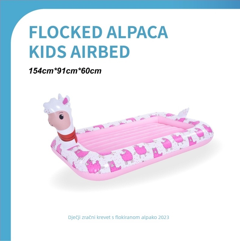 JILONG nafukljivo dječje ležište, povećano, prijenosno i sklopivo, s flokiranom površinom