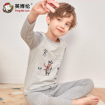 Inborn dječji pamučni set donjeg rublja za dječake, gornji dio s okruglim izrezom, prugasti i crtani uzorak, upijanje vlage.