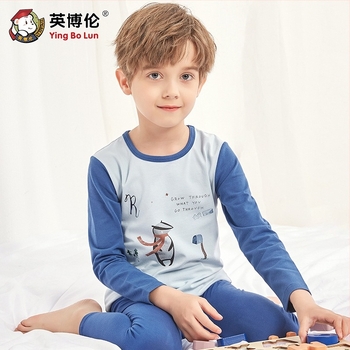 Inborn dječji pamučni set donjeg rublja za dječake, gornji dio s okruglim izrezom, prugasti i crtani uzorak, upijanje vlage.