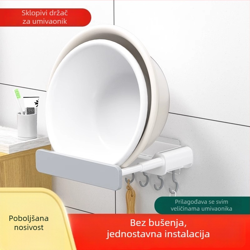 Zidni regal za umivaonik, jednoslojni, Friendly marka, moderan minimalistički stil