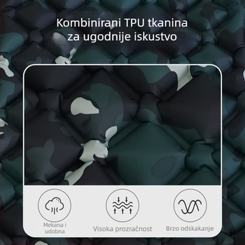 Jednoosoban kamperski madrac-šator, 75D pongee TPU, 580 g, ručna pumpa