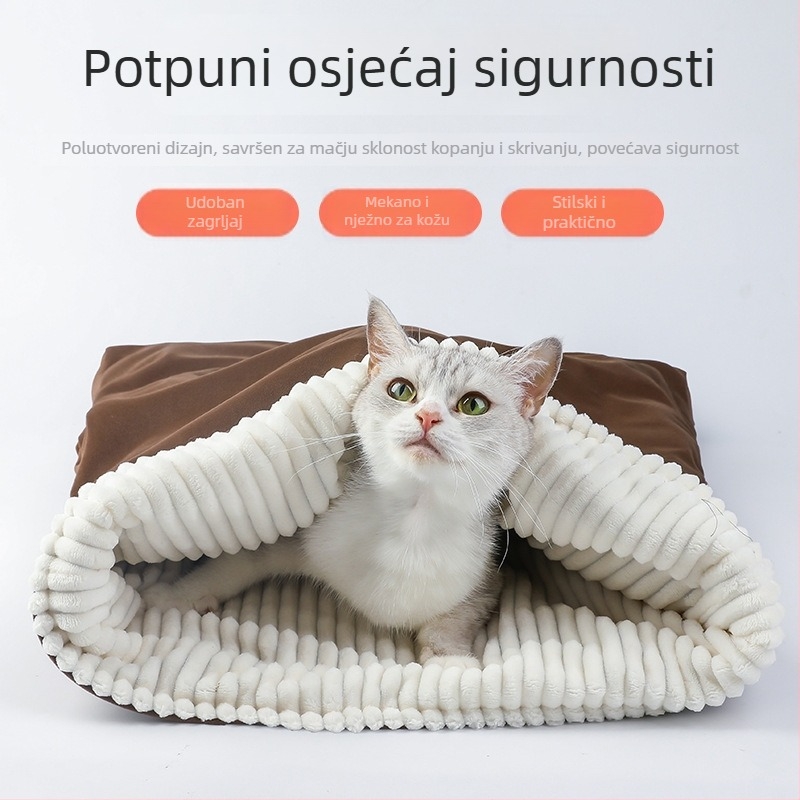 Fightingdog spavaća vreća za mačke za sve sezone — tkanina, mačja ležaljka