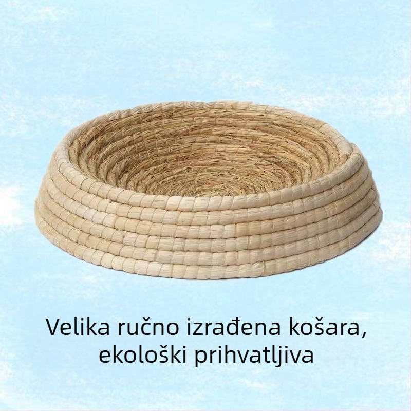 Slamnato mačje gnijezdo — zdjela oblika, pletene; Materijal: slama; Kategorija: gnijezdo za kućne ljubimce