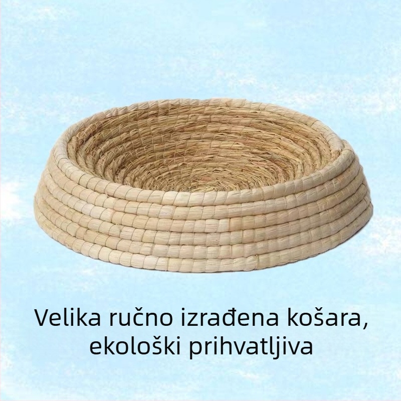 Slamnato mačje gnijezdo — zdjela oblika, pletene; Materijal: slama; Kategorija: gnijezdo za kućne ljubimce