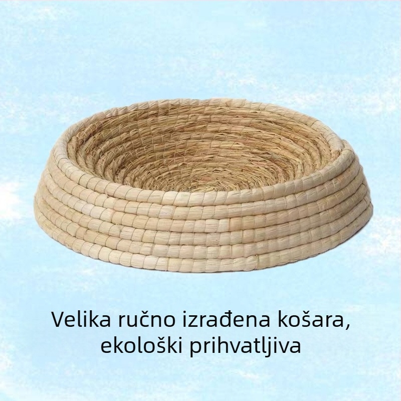 Slamnato mačje gnijezdo — zdjela oblika, pletene; Materijal: slama; Kategorija: gnijezdo za kućne ljubimce