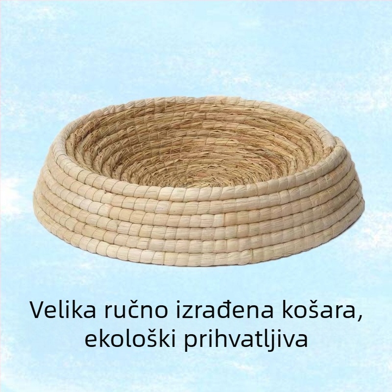 Slamnato mačje gnijezdo — zdjela oblika, pletene; Materijal: slama; Kategorija: gnijezdo za kućne ljubimce