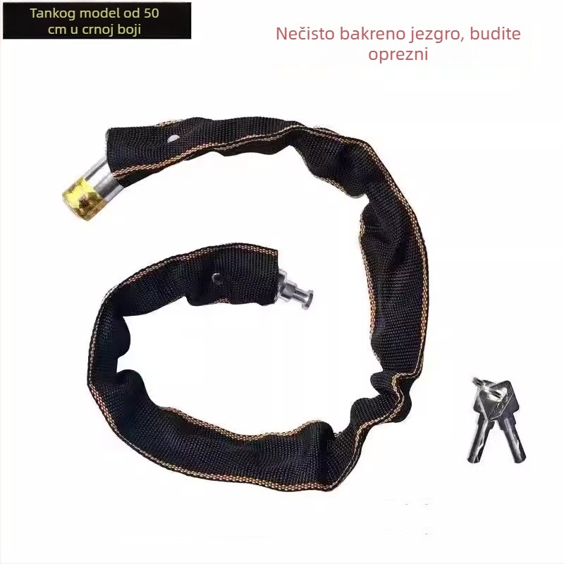 Katanac za bicikl s lozinkom – prijenosni čelični kabel, materijal: imitacija bakra, za bicikle, električna vozila, motocikle i planinske bicikle, moderni minimalistički stil