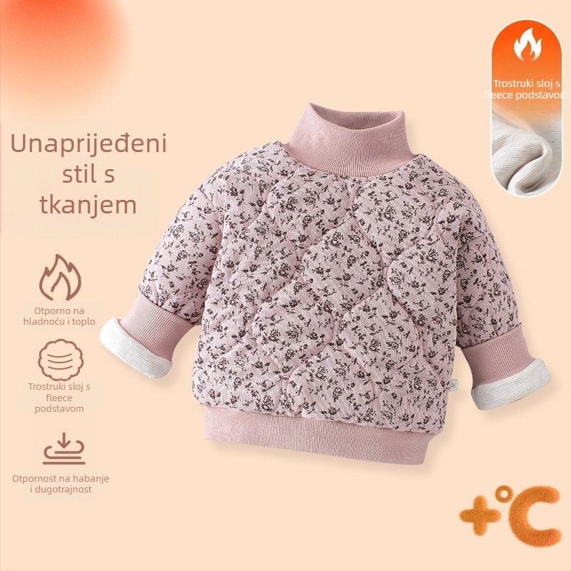 Dječji Corduroy kaput s trostrukim osnovnim punjenjem, fleece podstava, debeli zimski top, poliestersko punjenje